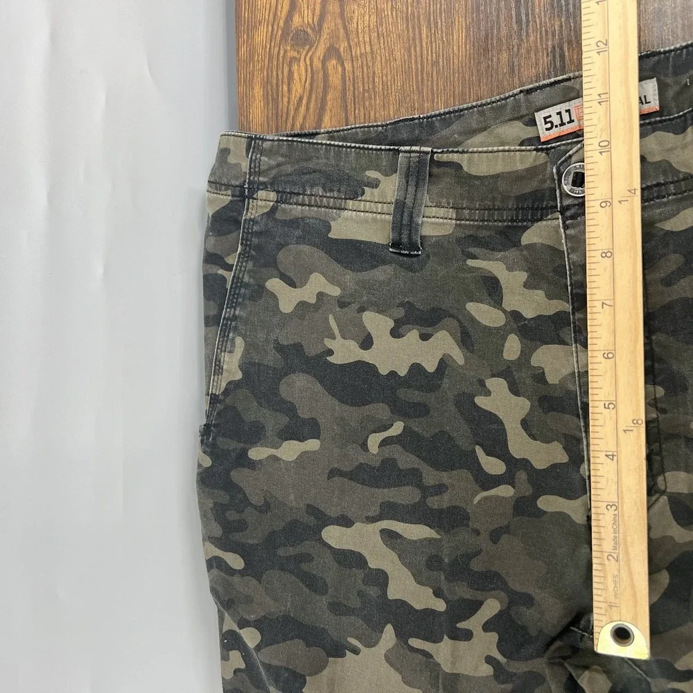 5.11 Aramis 10" Shorts Mens 36 Green Camo Cotton Blend Multi Pocket Utility - Picture 12 of 15